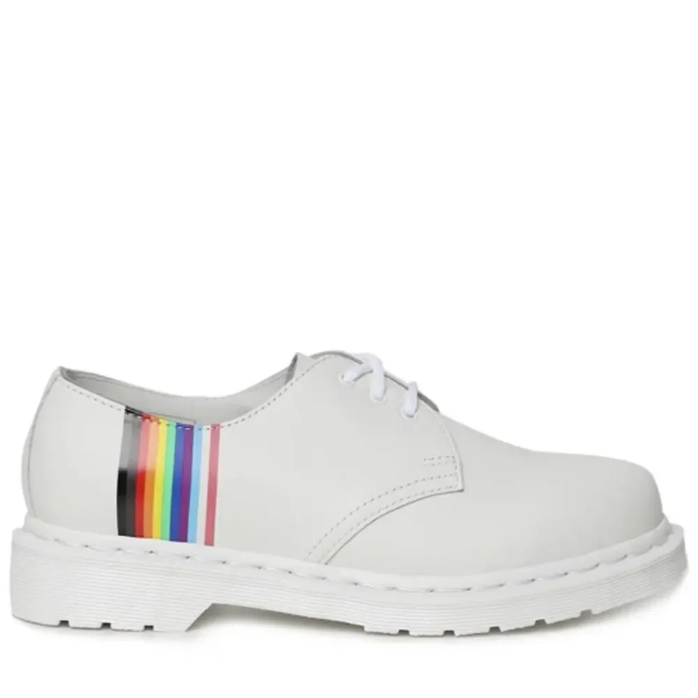 Dr. Martin's Pride Edition 1451 Oxfords, White With Rainbow Detail